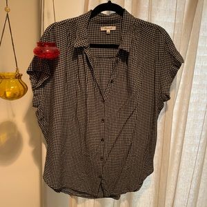 Madewell check shirt short sleeves black